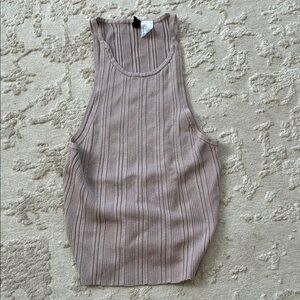 H&M Taupe Ribbed Crop Top